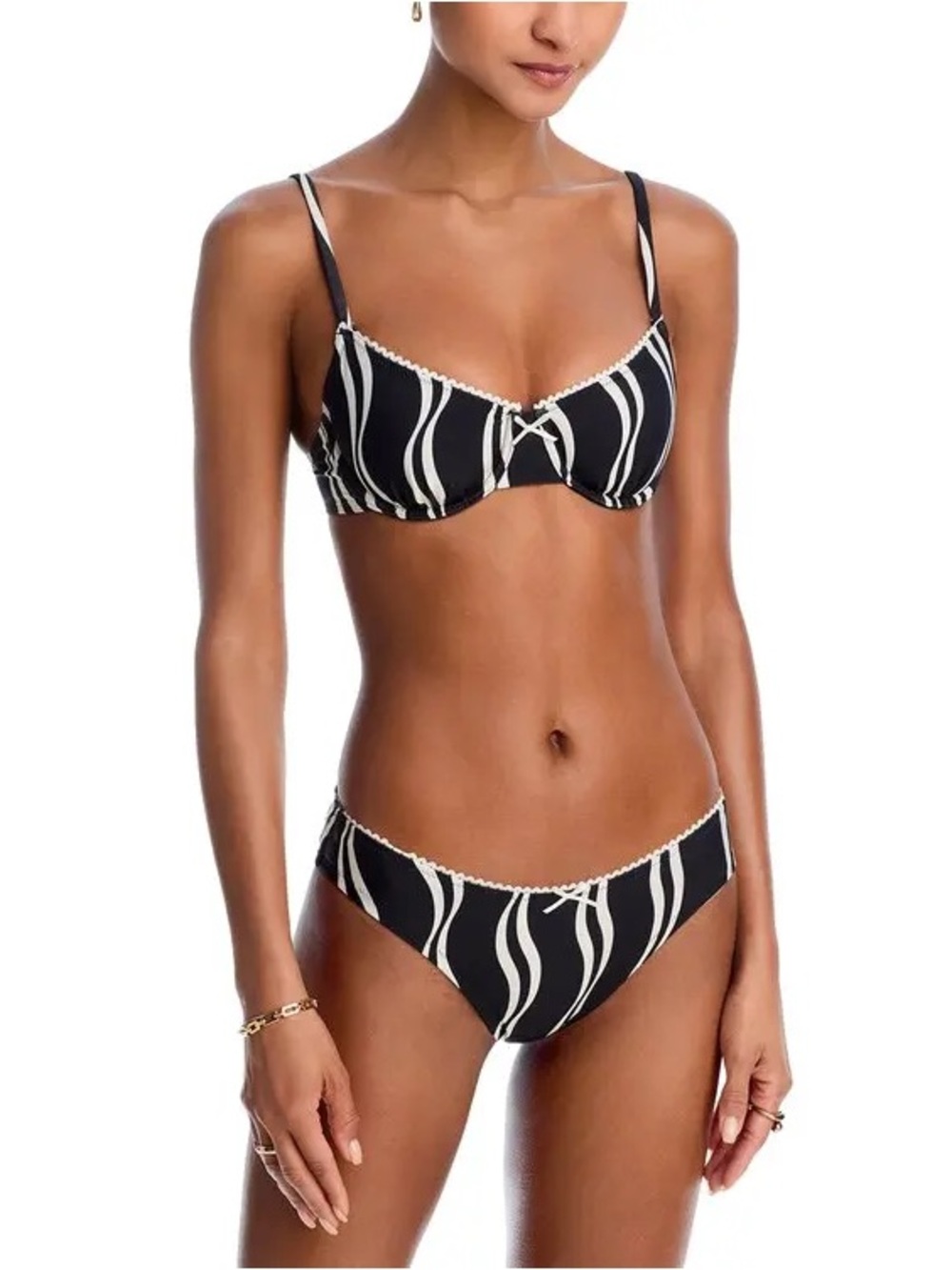 Daphne Bikini Bikini | Noir Wavy Stripe - Noir Wavy Stripe